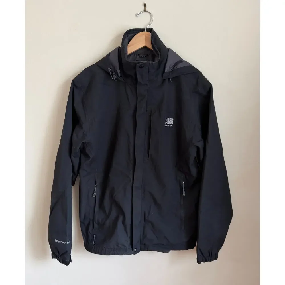 Karrimor WeatherTite Waterproof Jacket Men’s Small Black Hooded Outdoor Coat